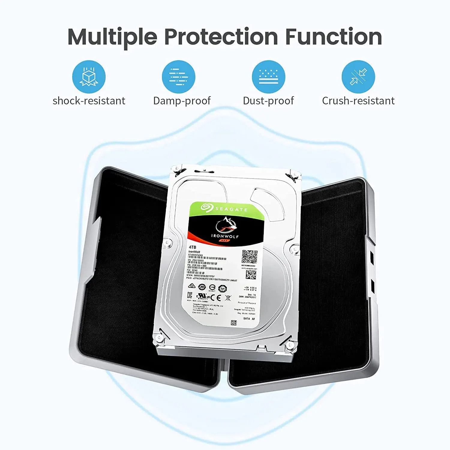 Protection from water and shock damage.
